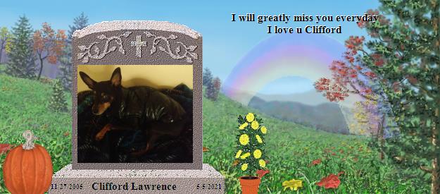 Clifford Lawrence's Rainbow Bridge Pet Loss Memorial Residency Image