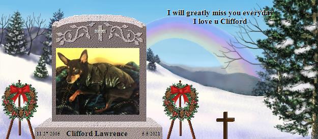Clifford Lawrence's Rainbow Bridge Pet Loss Memorial Residency Image