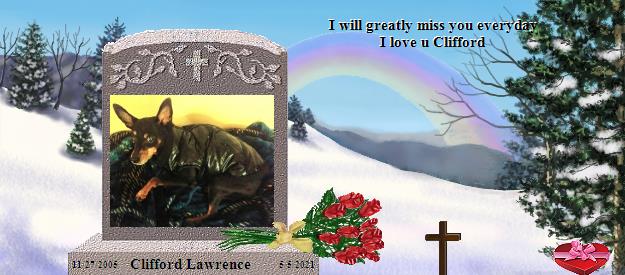 Clifford Lawrence's Rainbow Bridge Pet Loss Memorial Residency Image