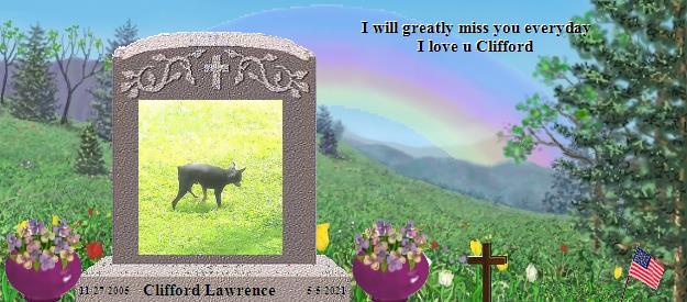 Clifford Lawrence's Rainbow Bridge Pet Loss Memorial Residency Image