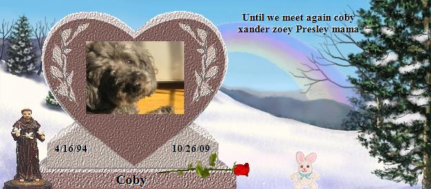 Coby's Rainbow Bridge Pet Loss Memorial Residency Image