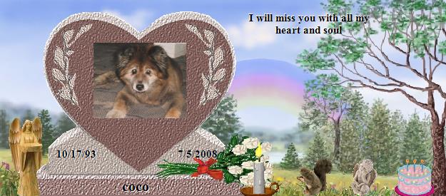 coco's Rainbow Bridge Pet Loss Memorial Residency Image