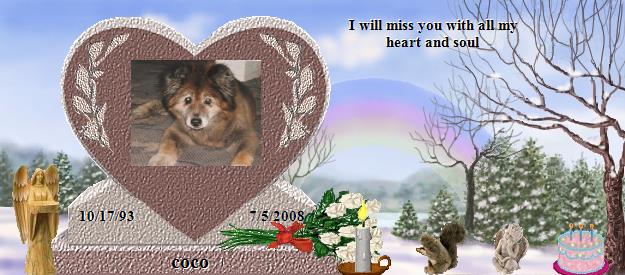coco's Rainbow Bridge Pet Loss Memorial Residency Image