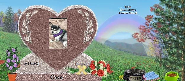 Coco's Rainbow Bridge Pet Loss Memorial Residency Image