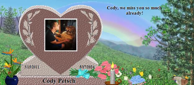 Cody Petsch's Rainbow Bridge Pet Loss Memorial Residency Image