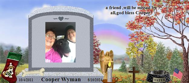 Cooper Wyman's Rainbow Bridge Pet Loss Memorial Residency Image