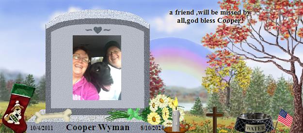 Cooper Wyman's Rainbow Bridge Pet Loss Memorial Residency Image