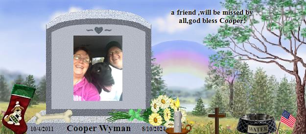 Cooper Wyman's Rainbow Bridge Pet Loss Memorial Residency Image
