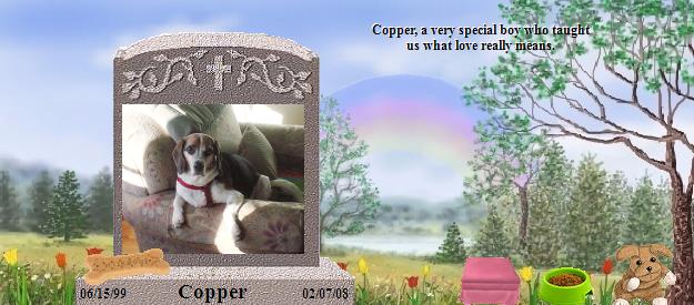 Copper's Rainbow Bridge Pet Loss Memorial Residency Image