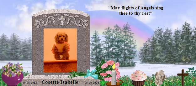 Cosette Isabelle's Rainbow Bridge Pet Loss Memorial Residency Image
