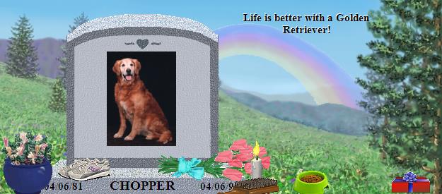 CHOPPER's Rainbow Bridge Pet Loss Memorial Residency Image