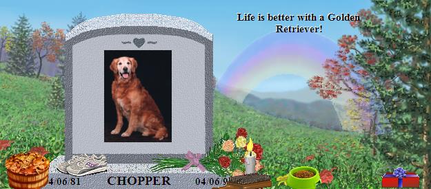 CHOPPER's Rainbow Bridge Pet Loss Memorial Residency Image
