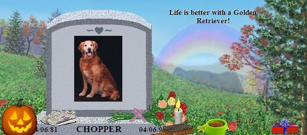 CHOPPER's Rainbow Bridge Pet Loss Memorial Residency Image