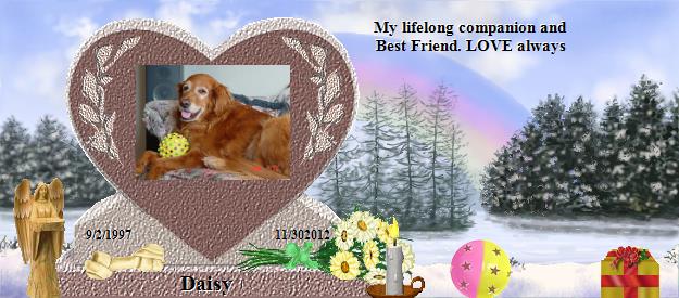 Daisy's Rainbow Bridge Pet Loss Memorial Residency Image