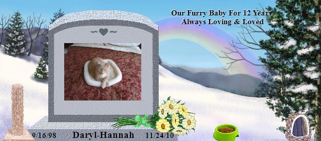 Daryl-Hannah's Rainbow Bridge Pet Loss Memorial Residency Image