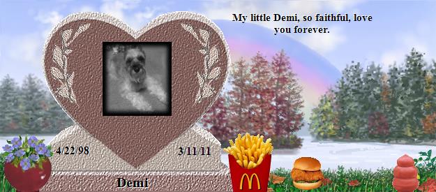 Demi's Rainbow Bridge Pet Loss Memorial Residency Image