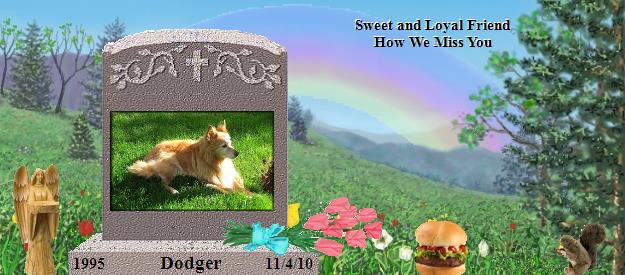 Dodger's Rainbow Bridge Pet Loss Memorial Residency Image