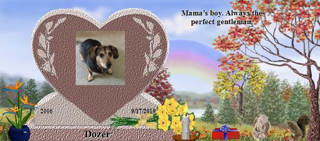 Dozer's Rainbow Bridge Pet Loss Memorial Residency Image