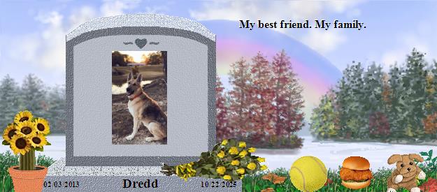 Dredd's Rainbow Bridge Pet Loss Memorial Residency Image