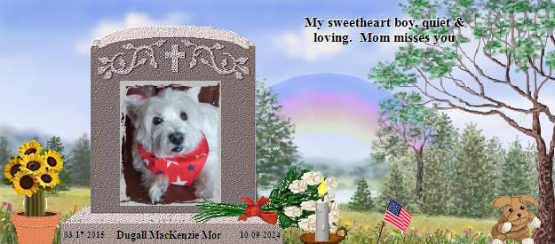 Dugall MacKenzie Mor's Rainbow Bridge Pet Loss Memorial Residency Image