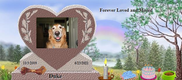 Duke's Rainbow Bridge Pet Loss Memorial Residency Image