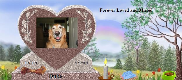Duke's Rainbow Bridge Pet Loss Memorial Residency Image