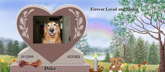 Duke's Rainbow Bridge Pet Loss Memorial Residency Image