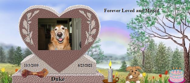 Duke's Rainbow Bridge Pet Loss Memorial Residency Image