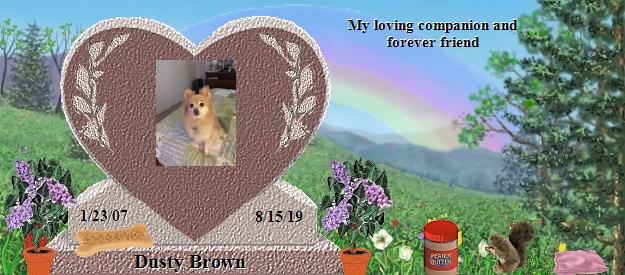 Dusty Brown's Rainbow Bridge Pet Loss Memorial Residency Image