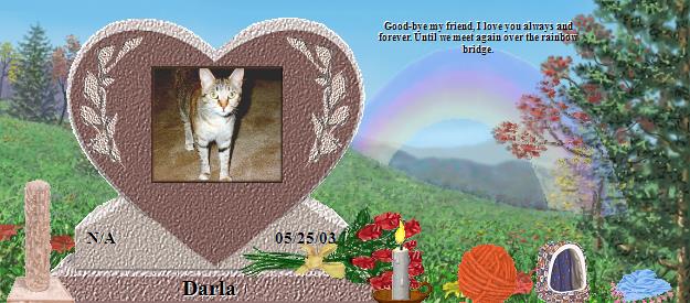 Darla's Rainbow Bridge Pet Loss Memorial Residency Image