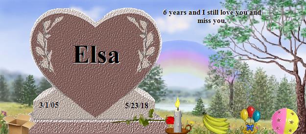 Elsa's Rainbow Bridge Pet Loss Memorial Residency Image