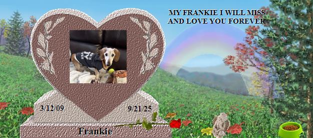 Frankie's Rainbow Bridge Pet Loss Memorial Residency Image