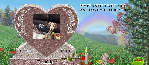 Frankie's Rainbow Bridge Pet Loss Memorial Residency Image