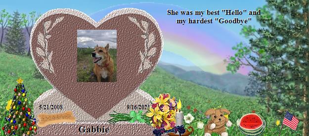 Gabbie's Rainbow Bridge Pet Loss Memorial Residency Image