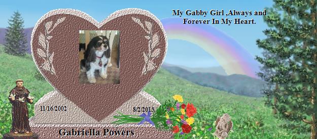 Gabriella Powers's Rainbow Bridge Pet Loss Memorial Residency Image