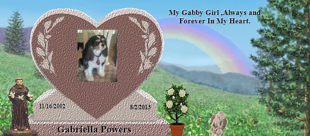 Gabriella Powers's Rainbow Bridge Pet Loss Memorial Residency Image