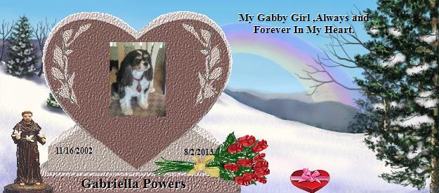 Gabriella Powers's Rainbow Bridge Pet Loss Memorial Residency Image
