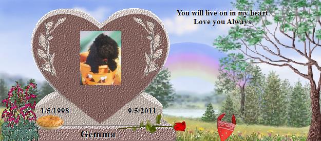 Gemma's Rainbow Bridge Pet Loss Memorial Residency Image