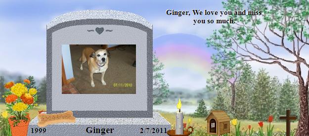 Ginger's Rainbow Bridge Pet Loss Memorial Residency Image
