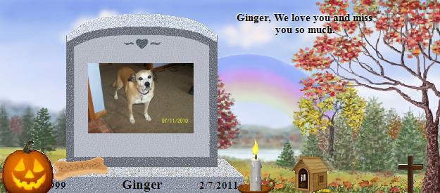 Ginger's Rainbow Bridge Pet Loss Memorial Residency Image