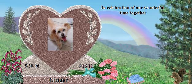 Ginger's Rainbow Bridge Pet Loss Memorial Residency Image