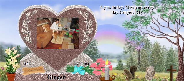 Ginger's Rainbow Bridge Pet Loss Memorial Residency Image