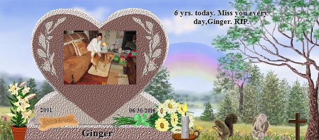Ginger's Rainbow Bridge Pet Loss Memorial Residency Image