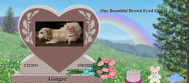 Ginger's Rainbow Bridge Pet Loss Memorial Residency Image