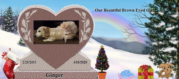 Ginger's Rainbow Bridge Pet Loss Memorial Residency Image