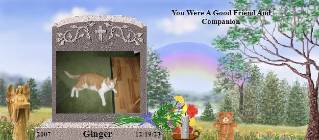 Ginger's Rainbow Bridge Pet Loss Memorial Residency Image