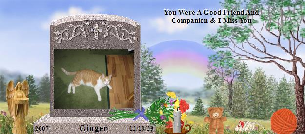 Ginger's Rainbow Bridge Pet Loss Memorial Residency Image