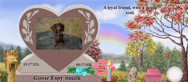 Goose Espy Smith's Rainbow Bridge Pet Loss Memorial Residency Image