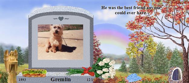 Gremlin's Rainbow Bridge Pet Loss Memorial Residency Image