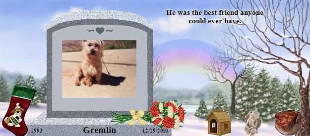 Gremlin's Rainbow Bridge Pet Loss Memorial Residency Image